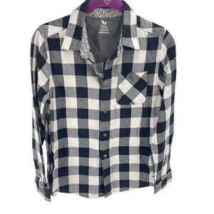 Shaun White Boys Button Down Shirt Checked Cotton Long Sleeve Blue 12-14 Large